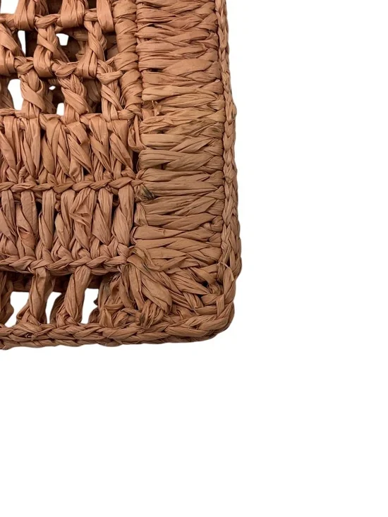 CHLOE SUMMERY BEIGE SUMMER BANANA LOGO RAFFIA CROCHET TOTE BAG - Picture 14 of 16